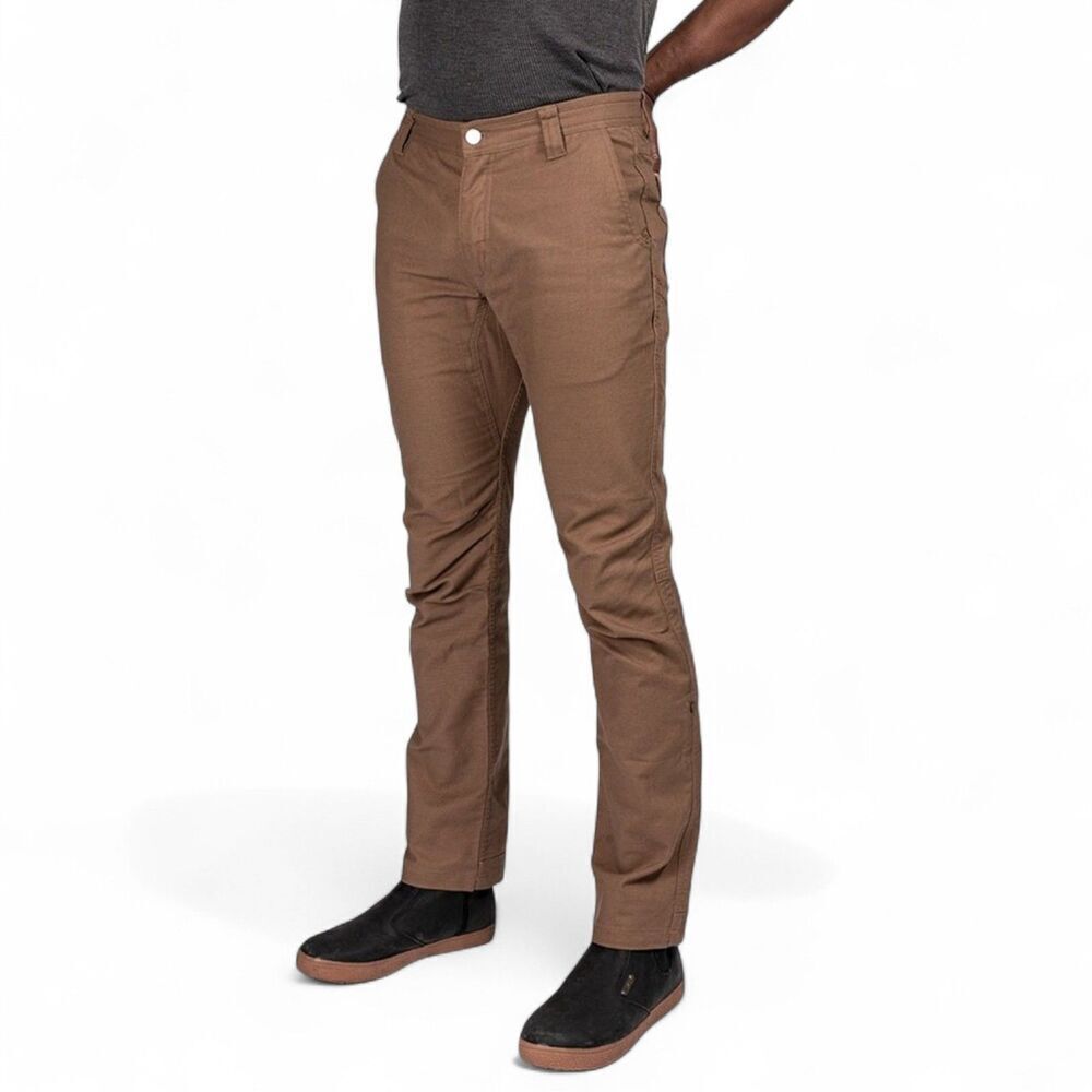 Livsn Men's Flex Organic Cotton Canvas Pant V2 Brown 38x32